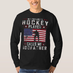 T-shirt Mens Mon Joueur De Hockey Préféré M'Appelle Parrai