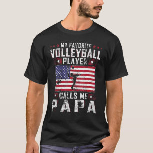 T-shirt Mens Mon Joueur De Volley-ball favori m'appelle Pa