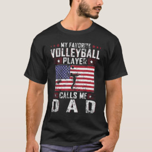T-shirt Mens Mon Joueur De Volley-ball favori m'appelle Pa