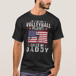 T-shirt Mens Mon Joueur De Volley-ball favori m'appelle Pa