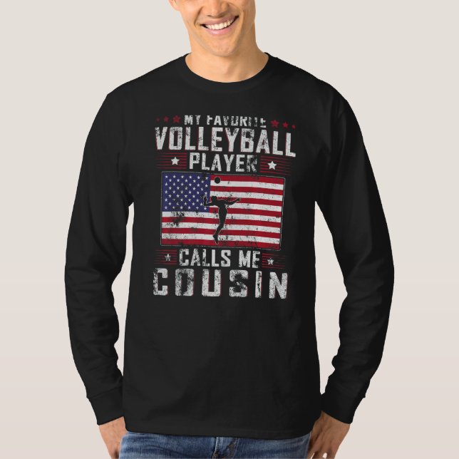 T-shirt Mens Mon Joueur De Volleyball favori m'appelle Cou (Devant)
