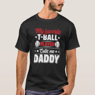 T-shirt Mens Mon Joueur Favori À Balle Me Appelle Papa Cut