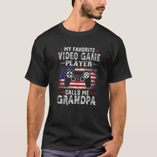 T-shirt Mens Mon Joueur Vidéo Préféré M'Appelle Grandp