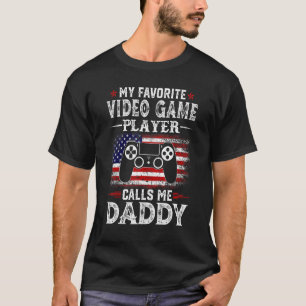 T-shirt Mens Mon Joueur Vidéo Préféré M'Appelle Papa