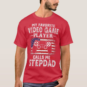 T-shirt Mens Mon Joueur Vidéo Préféré M'Appelle Stepda
