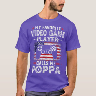 T-shirt Mens Mon Joueur Vidéo Préféré Me Appelle Poppa