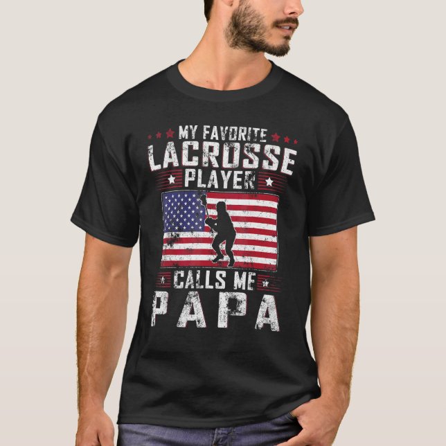 T-shirt Mens Mon Lecteur De Crosse Préféré M'Appelle Papa  (Devant)