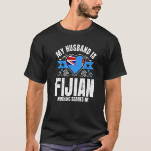T-shirt Mens Mon Mari Est Fijian Pride Drapeau Héritage Ra