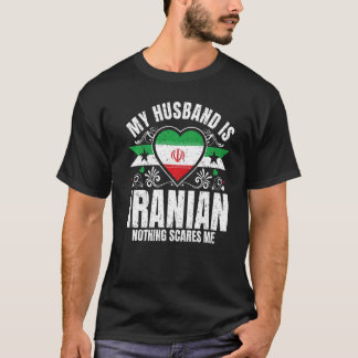 T-shirt Mens Mon Mari Est Iranien Fierté Drapeau Héritage