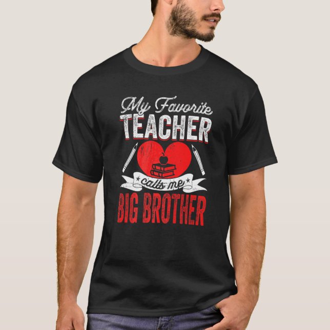 T-shirt Mens Mon Professeur Préféré M'Appelle Big Brother  (Devant)