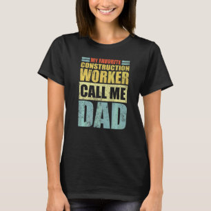 T-shirt Mens Mon Travailleur De Construction Préféré M'App