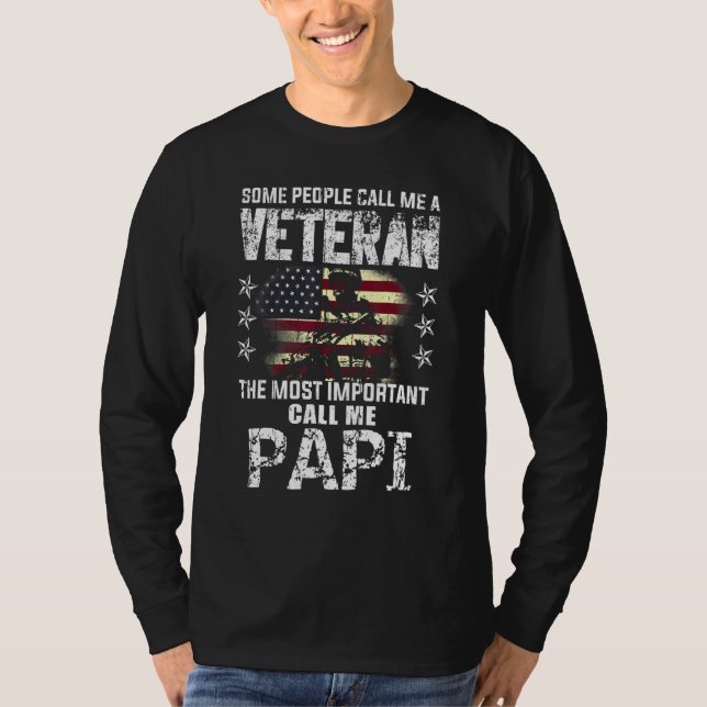 T-shirt Mens Most Important Call Papa Daddy American Proud (Devant)