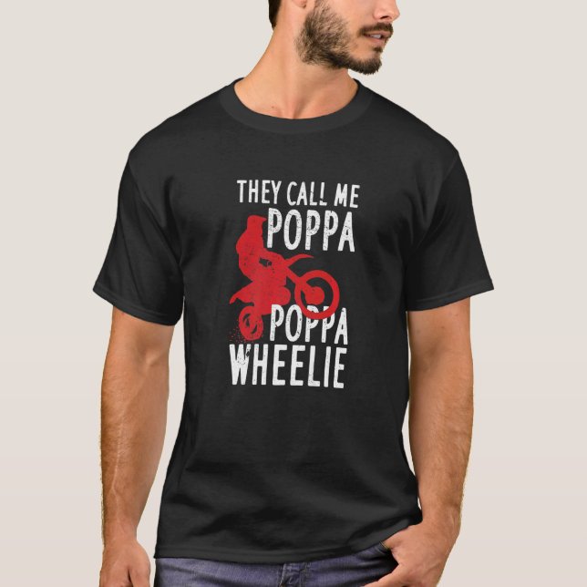 T-shirt Mens Motocross Pour Vélo Dirt équitation Papa Popp (Devant)