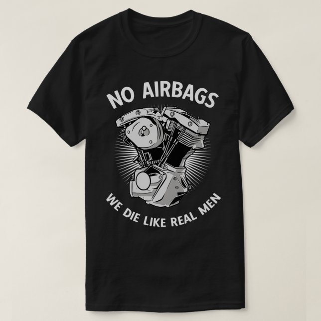 T-shirt Mens Motorcycle Racing Design Pas de Airbags Nous  (Design devant)
