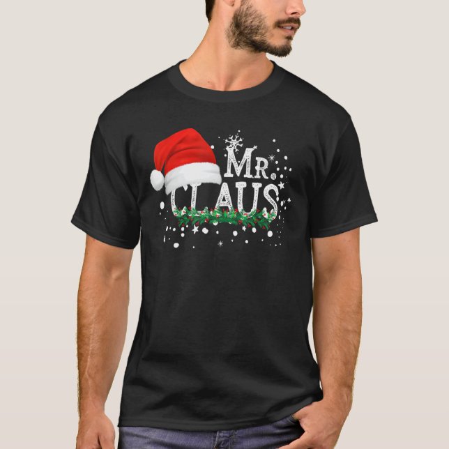 T-shirt Mens Mr Claus Christmas Couples Matching Him Xmas  (Devant)