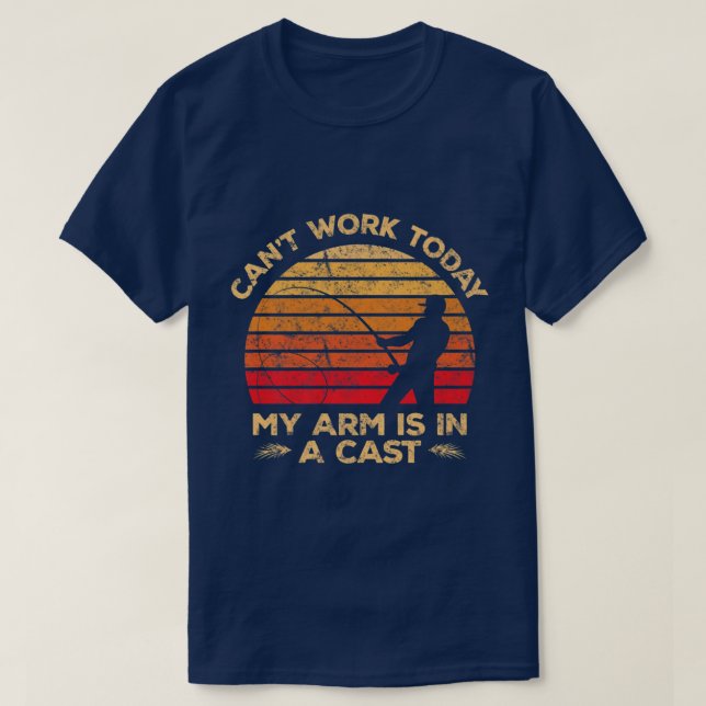T-shirt Mens My Arm est dans le Sunset Cast Retro Pêche Po (Design devant)
