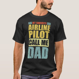 T-shirt Mens My Favori Airline Pilote M'Appelle Papa Fathe