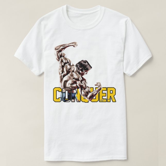 T-shirt Mens My Favori Arnold Schwarzenegger Conquer Bla (Design devant)