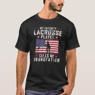 T-shirt Mens My Favori Lacrosse Player Me Appelle Grandfat