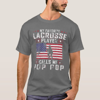 T-shirt Mens My Favori Lacrosse Player Me Appelle Pop Pop