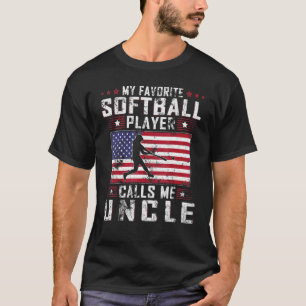 T-shirt Mens My Favori Softball Player Me Appelle Oncle Fa