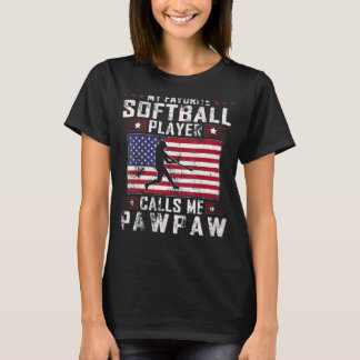 T-shirt Mens My Favori Softball Player Me Appelle Pawpaw F