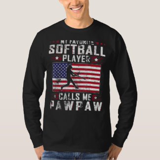 T-shirt Mens My Favori Softball Player Me Appelle Pawpaw F