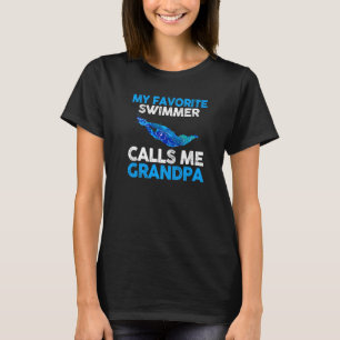 T-shirt Mens My Favori Swimmer M'Appelle Grand-Père