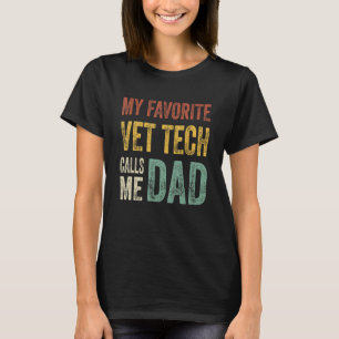T-shirt Mens My Favori Vet Tech M'appelle Papa Vintage Gra