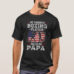 T-shirt Mens My Favorite Boxing Player Calls Me Papa Usa F