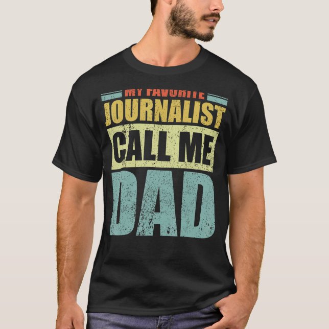 T-shirt Mens My Favorite Journalist m'appelle Papa Père (Devant)