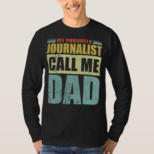 T-shirt Mens My Favorite Journalist m'appelle Papa Père (Devant)