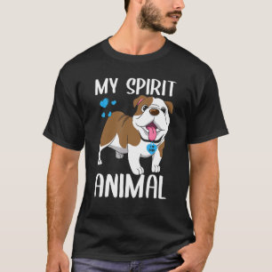 T-shirt Mens My Spirit Animal Bulldog I Love Papa Heart Va