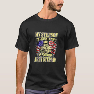 T-shirt Mens My Stepson A Ton Arrière Fier Armée Stepdad U