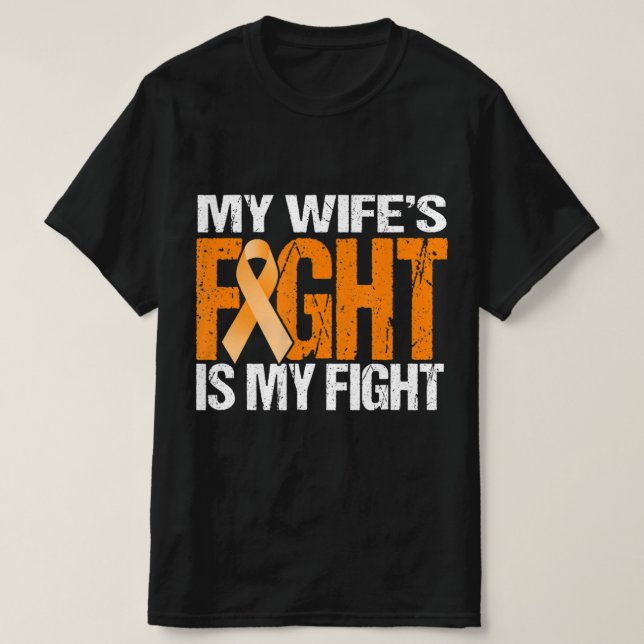 T-shirt Mens My Wife's Fight is My Fight Leukemia Awarenes (Design devant)