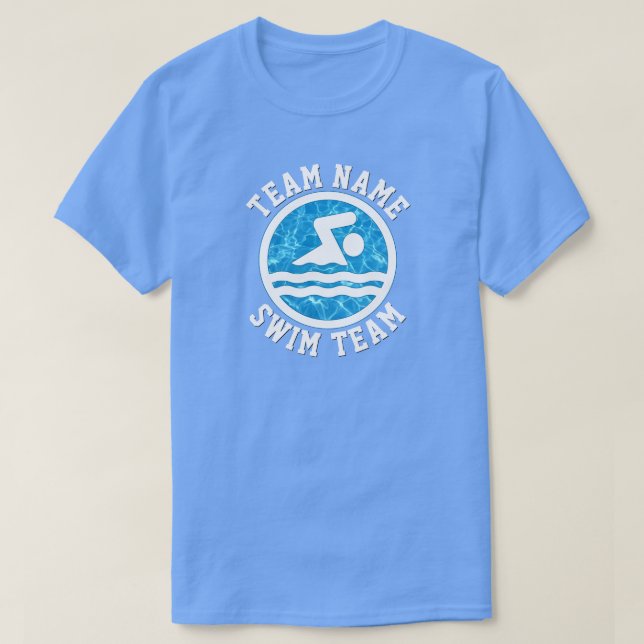 T-shirt Mens Natation & Plongée Custom Swim Nom de l'équip (Design devant)