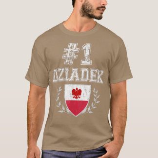 T-shirt Mens Numéro Un Dziadek Vintage grand-père polonais