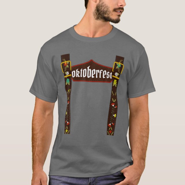 T-shirt Mens Octobre Lederhosen Costume Oktoberfest Bavari (Devant)