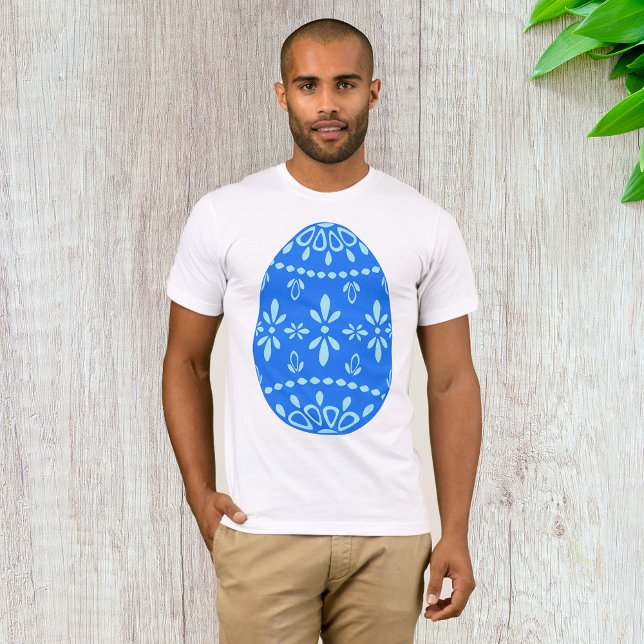 T-shirt Mens Oeufs de Pâques en dentelle bleue (Créateur téléchargé)