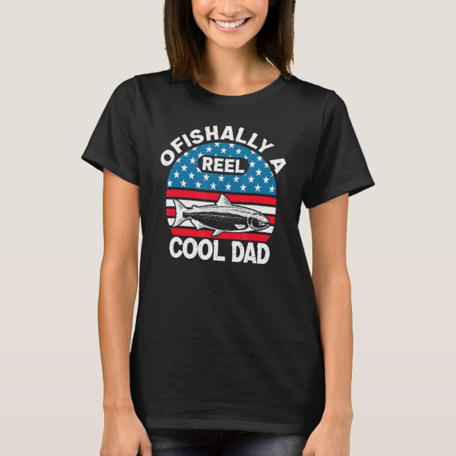 T-shirt Mens Ofish A Reel Cool Papa Pêcher 4 (Devant)