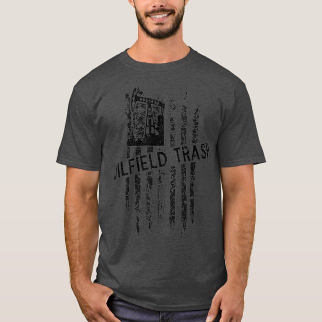 T-shirt Mens Oilfield Trump American Flag Oilfield (Devant)