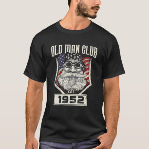 T-shirt Mens Old Man Club Né En 1952 67E Anniversaire T Fa