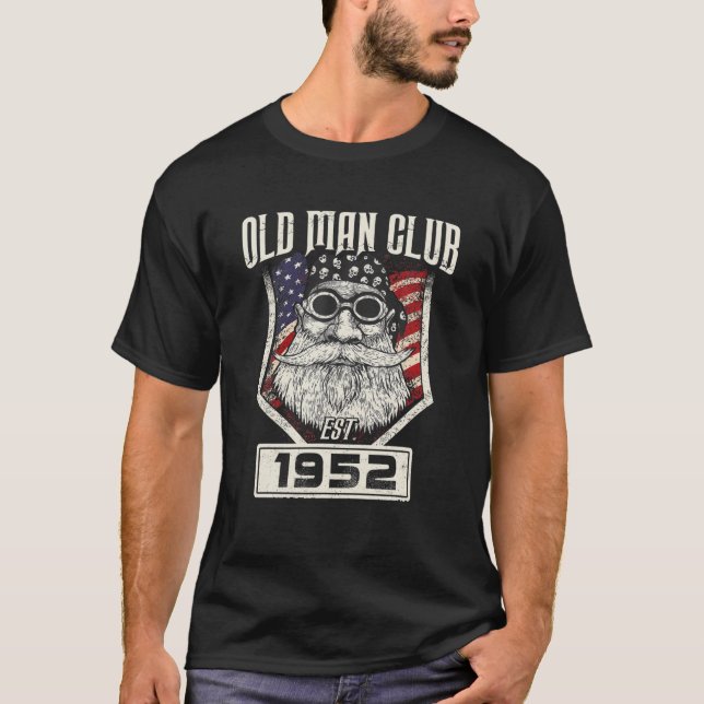 T-shirt Mens Old Man Club Né En 1952 67E Anniversaire T Fa (Devant)