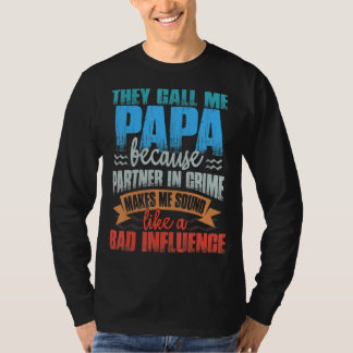 T-shirt Mens On M'Appelle Pap Pap Sonne Comme Une Mauvaise