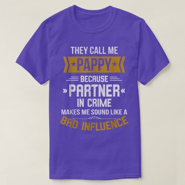 T-shirt Mens On M'Appelle Pappy Parce Que Partenaire Dans  (Design devant)