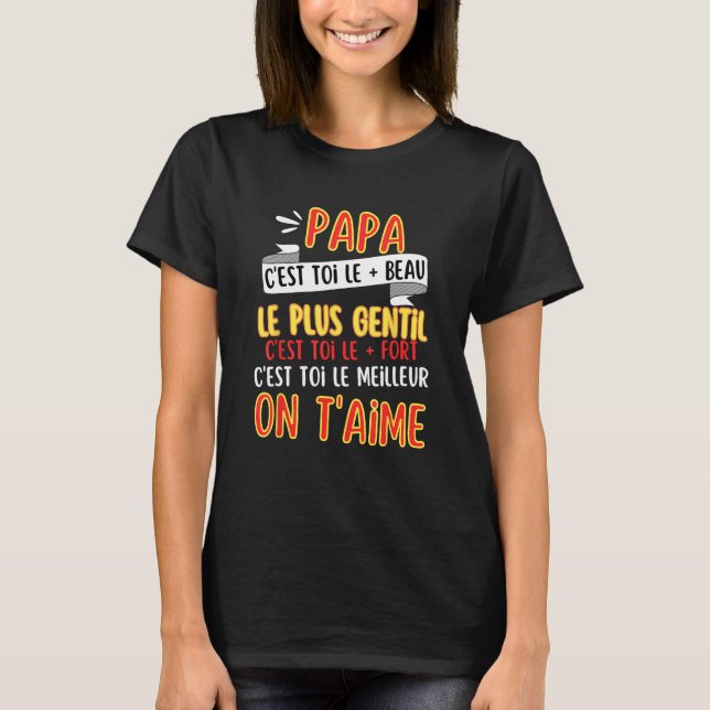 T-shirt Mens on T aime Best Papa Message de la fête du Pèr (Devant)