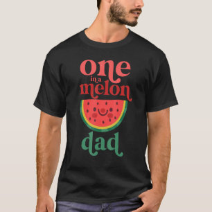 T-shirt Mens One In A Melon Papa Cute Watermelon First Bir
