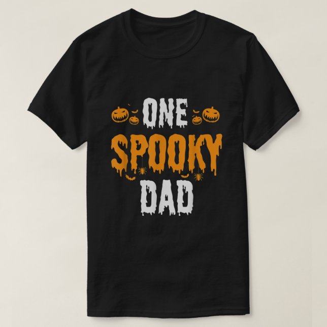 T-shirt Mens One Spooky Papa Father Matching Family Hallow (Design devant)