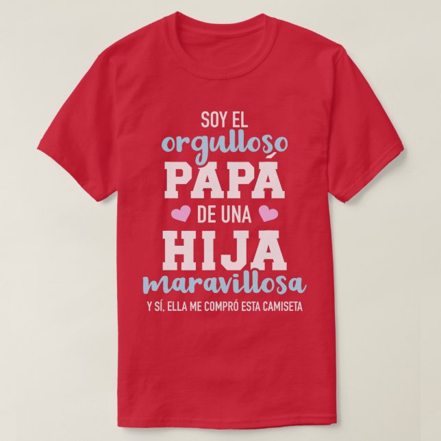 T-shirt Mens Orgulloso papa de una hija maravillosa (Design devant)