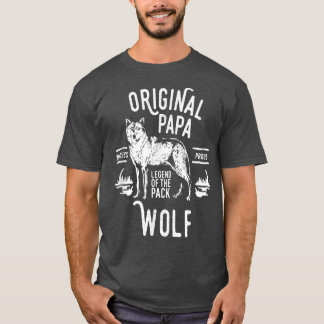 T-shirt Mens Original Papa Wolf, Leader of the Pack, Fathe